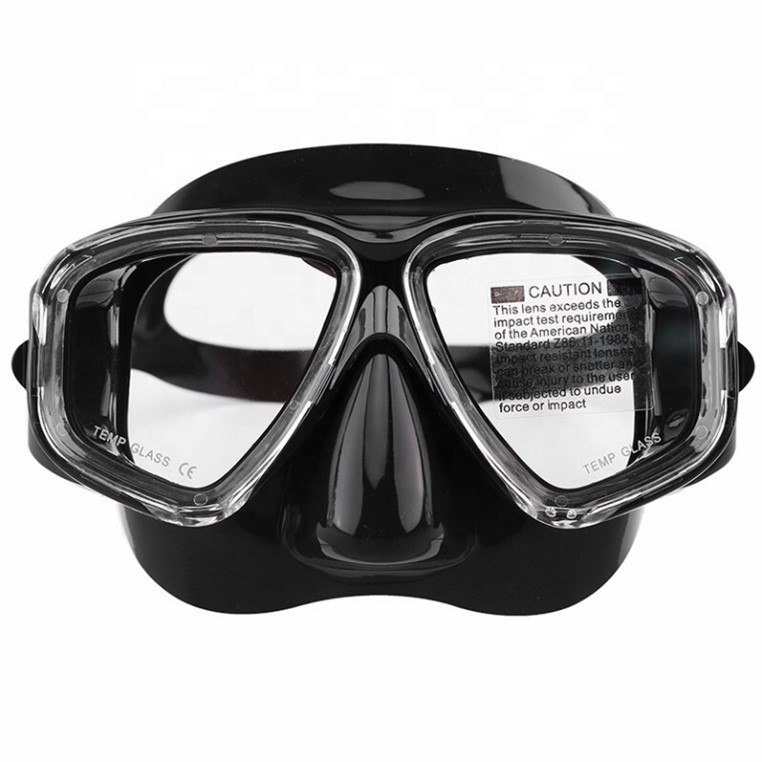 Diving and Snorkeling Anti Fog Mask - Black